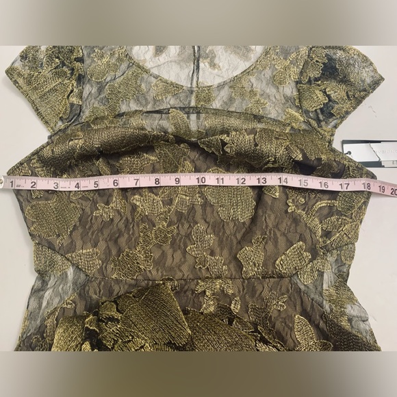 4X “HOST PICK” Halston Metallic Embroidered Lace Cap-Sleeve Gown - Picture 10 of 12